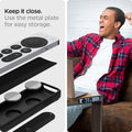 ACS03745 - Siri Remote (2nd Gen) Rugged Armor Magnetic Tech in matte black showing the use of metal plate for easy storage