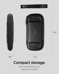 AFA05509 - Rugged Armor® Pro Slim Cable Organizer Bag in black showing the compact storage, fits everything you need and more, length(9.65