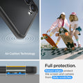 ACS05715 - Galaxy S23 Case Ultra Hybrid in black full protection. raised edges protect the screen and camera from daily scratches. Aircushion technology.