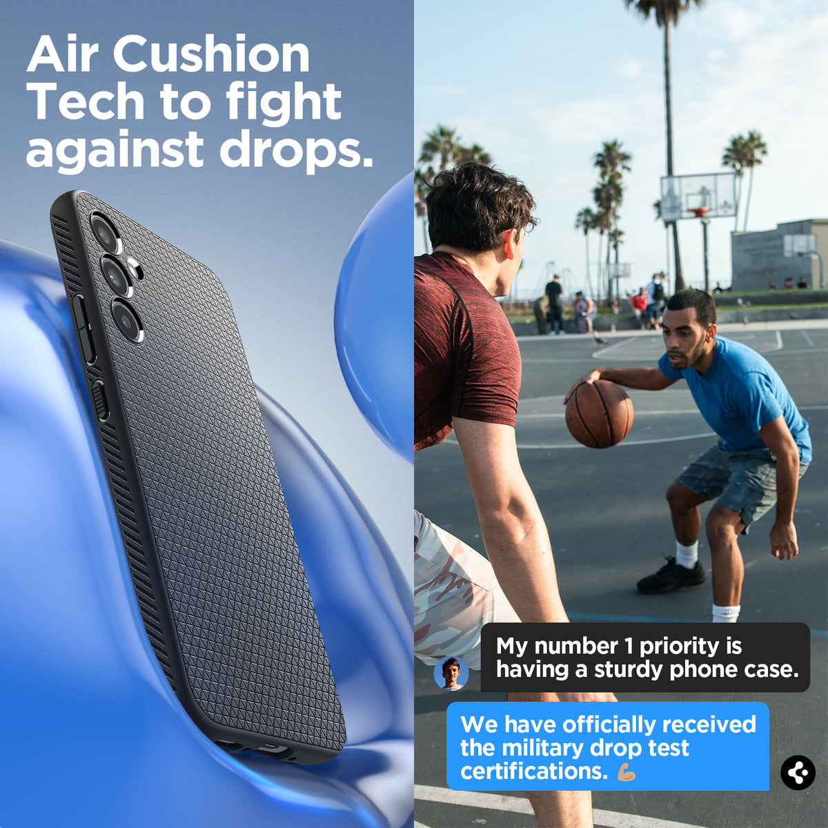 ACS05905 - Galaxy A34 5G Case Liquid Air in Matte Black  air cushion tech to fight against drops.