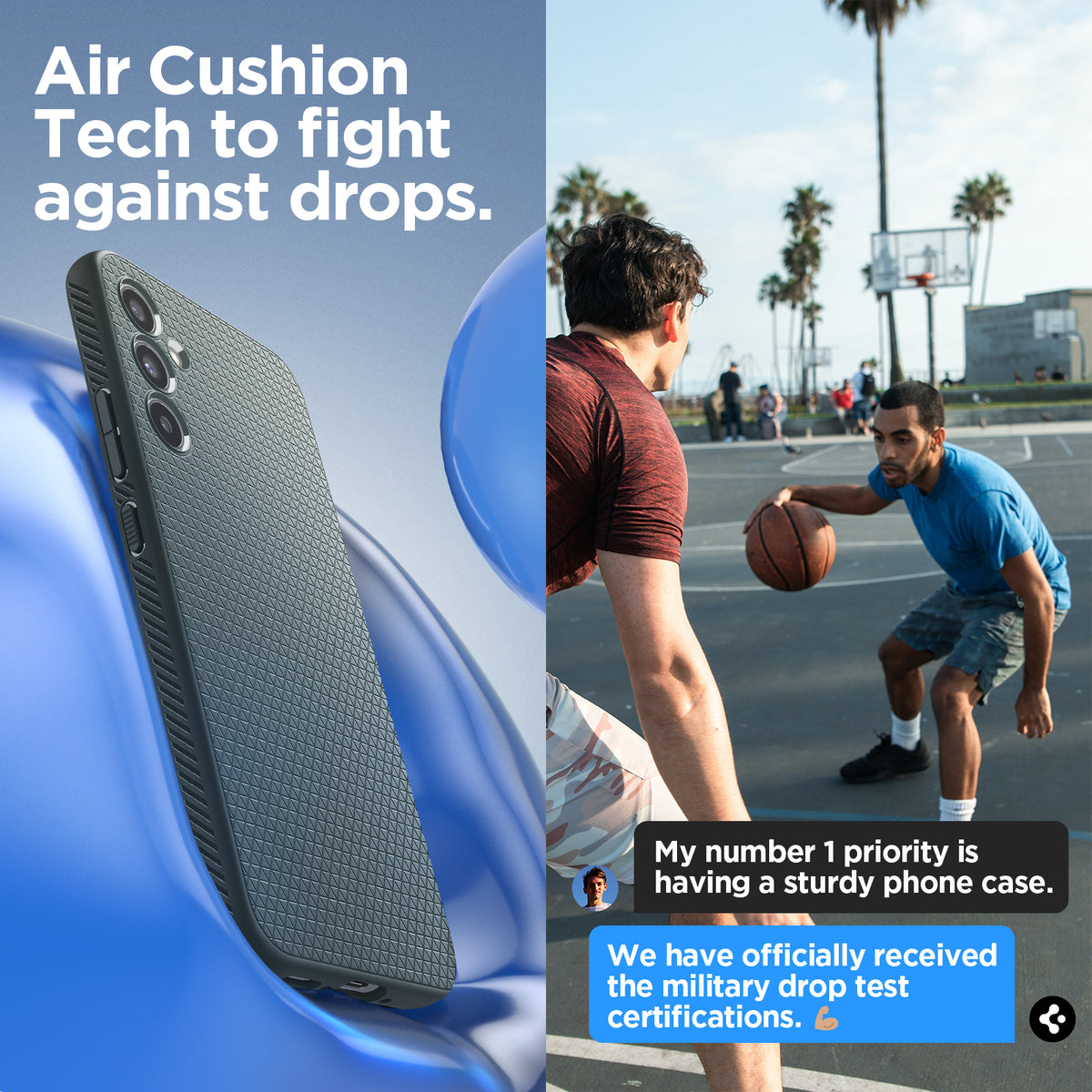 ACS06105 - Galaxy A34 5G Liquid Air in Abyss Green  air cushion tech to fight against drops.