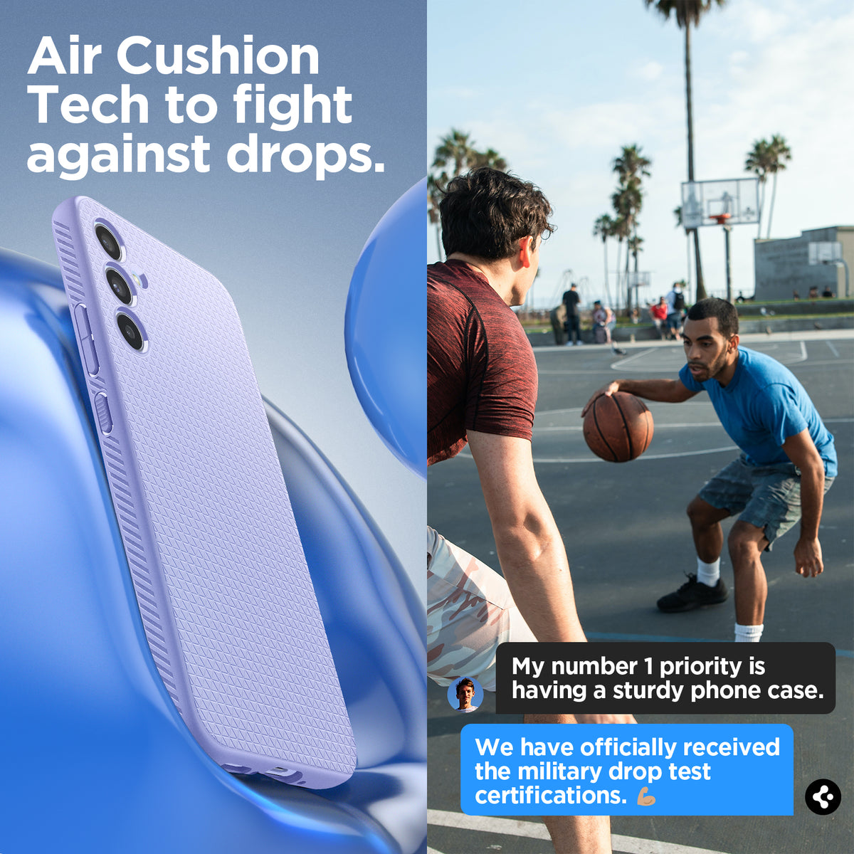 ACS06104 - Galaxy A34 5G Case Liquid Air in Awesome Violet  air cushion tech to fight against drops.