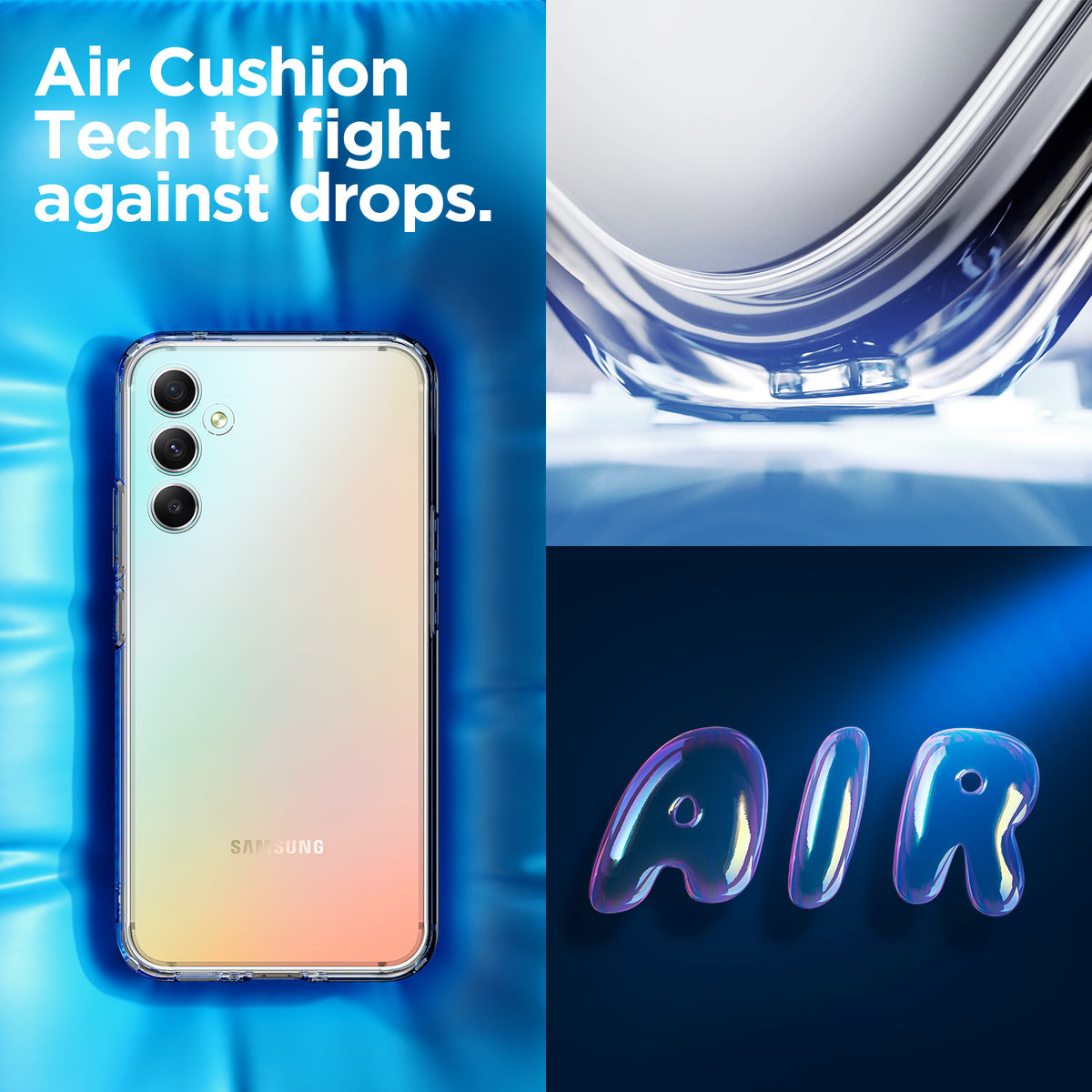 ACS05904 - Galaxy A34 5G Case Ultra Hybrid in Crystal Clear aircushion tech to fight against drops.
