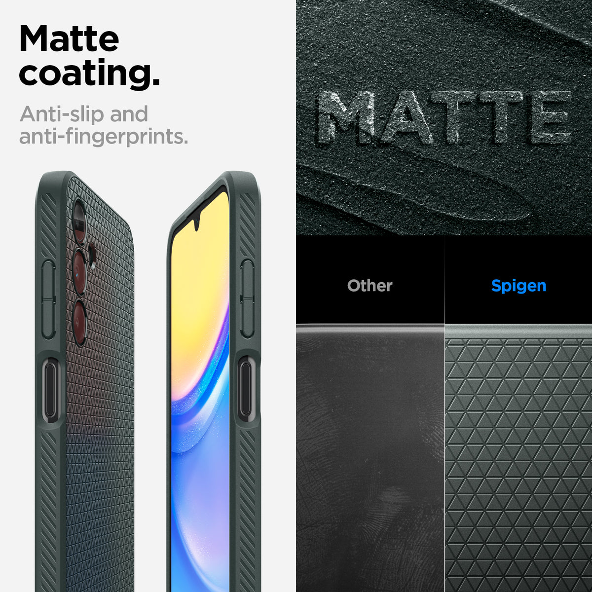ACS07247 - Galaxy A15 5G Case Liquid Air in Abyss Green matte coating. Anti slip and anti fingerprints.