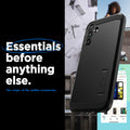 ACS07242 - Galaxy A15 5G Case Tough Armor in Black showing the back, partial side and bottom