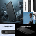 ACS07242 - Galaxy A15 5G Case Tough Armor in Black showing the tactile buttons with comfortable grip and 4 corner guards