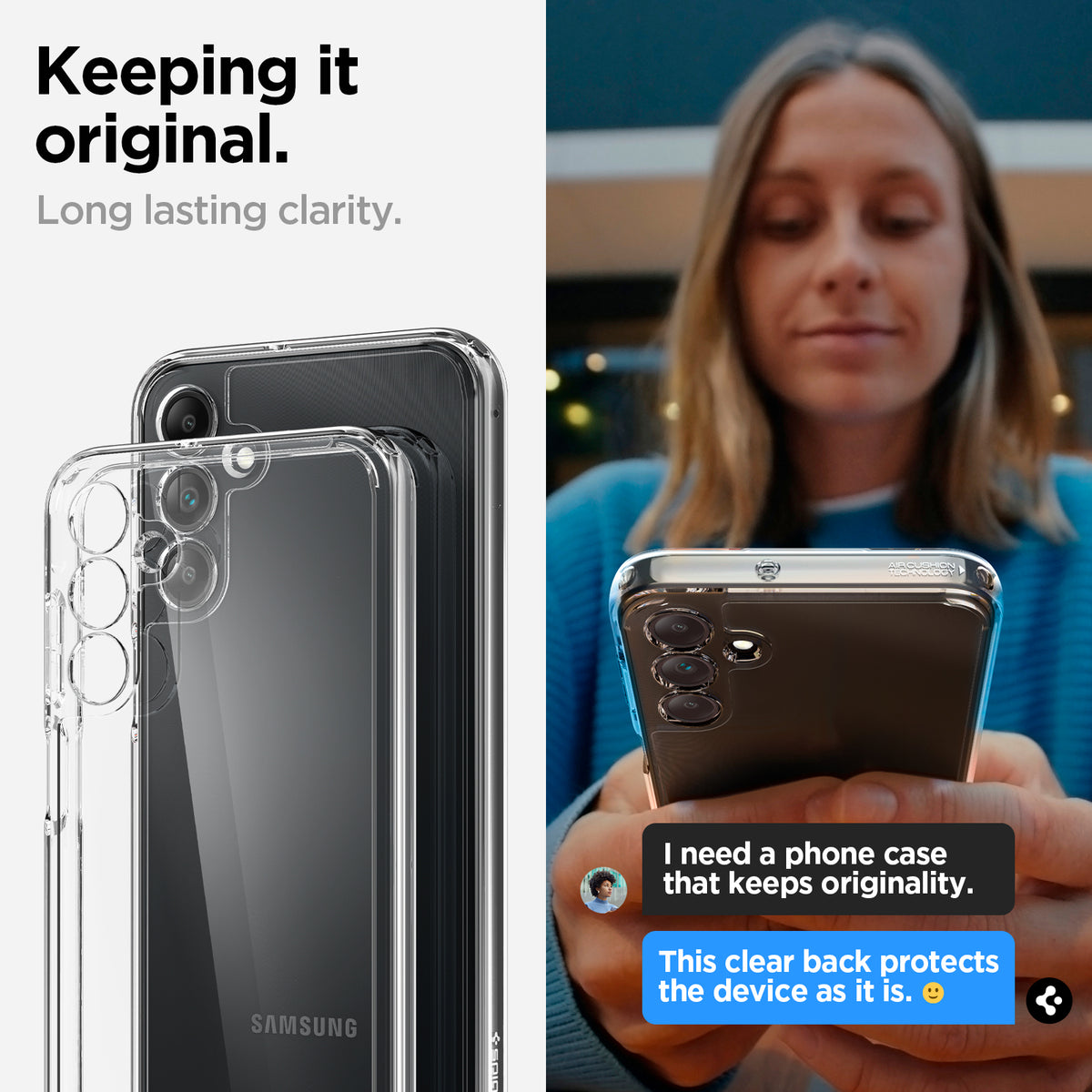 ACS07241 - Galaxy A15 5G Case Ultra Hybrid in Crystal Clear   keeping it original. Long lasting clarity.