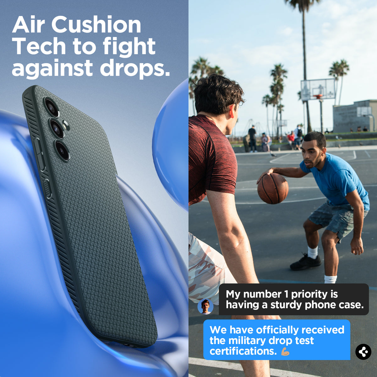ACS06101 - Galaxy A54 5G Case Liquid Air in Abyss Green  air cushion tech to fight against drops.