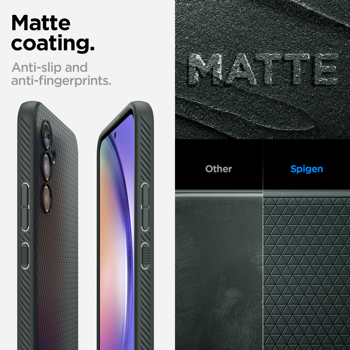 ACS06101 - Galaxy A54 5G Case Liquid Air in Abyss Green matte coating. Anti slip and anti fingerprints.
