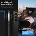ACS05888 - Galaxy A54 5G Case Rugged Armor in Matte Black showing the additional protection. Anti-scratch design
