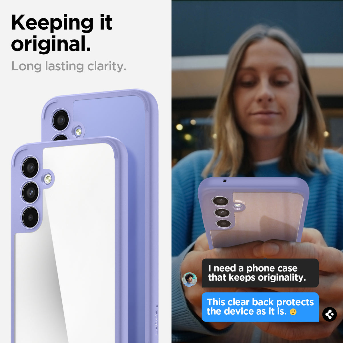 ACS06098 - Galaxy A54 5G Case Ultra Hybrid in Awesome Violet  keeping it original. Long lasting clarity.