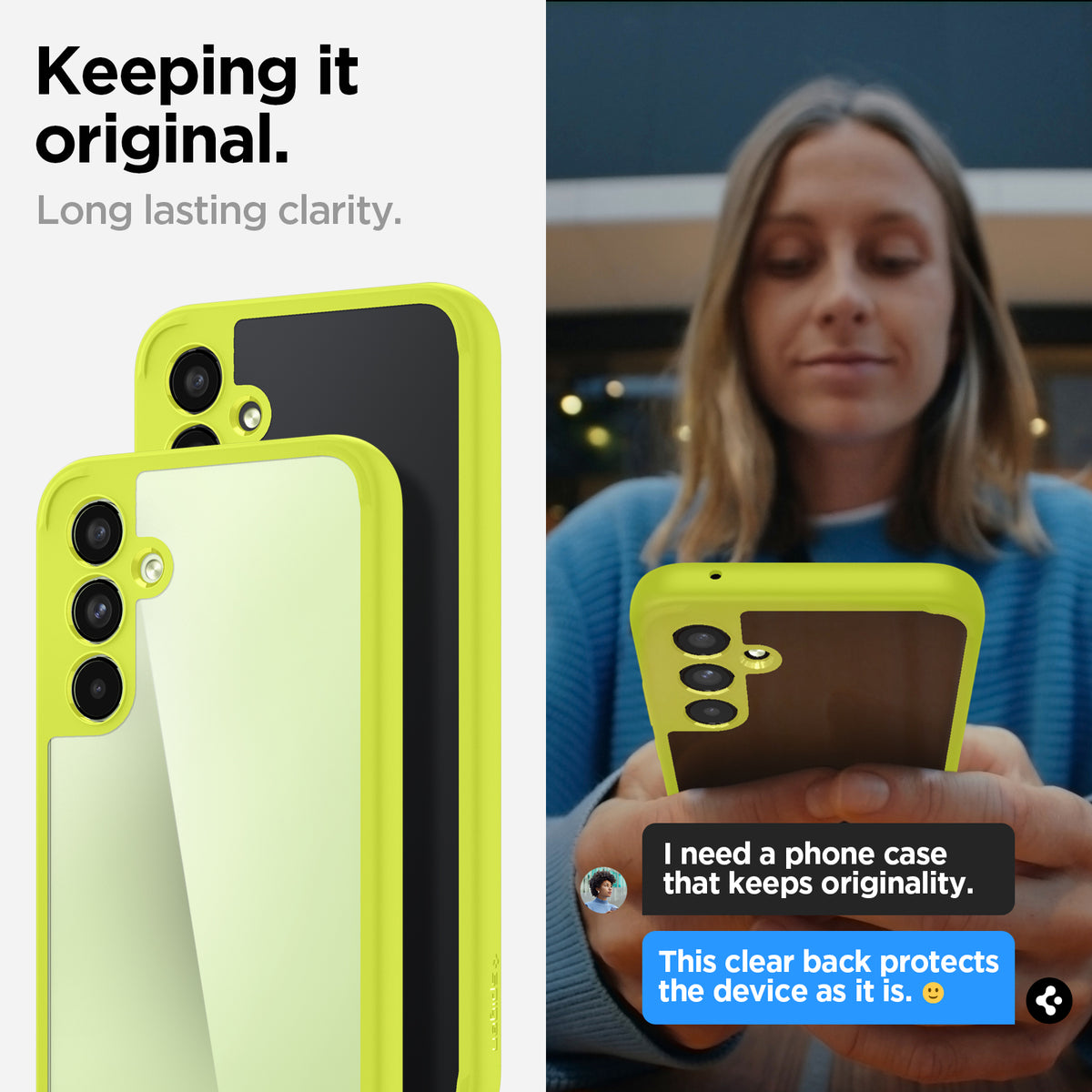 ACS06099 - Galaxy A54 5G Case Ultra Hybrid in Lime  keeping it original. Long lasting clarity.