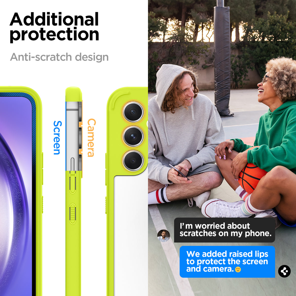 ACS06099 - Galaxy A54 5G Case Ultra Hybrid in Lime additional protection. Anti scratch design.