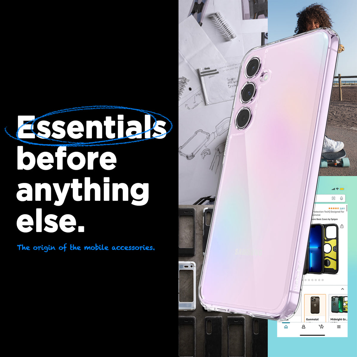 ACS07528 - Galaxy A55 5G Case Ultra Hybrid in Crystal Clear essentials before anything else. The origin of the mobile accessories.