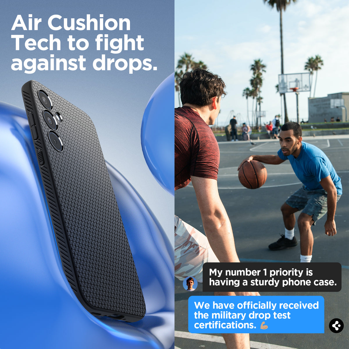 ACS07519 - Galaxy A35 5G Case Liquid Air in Matte Black  air cushion tech to fight against drops.