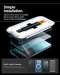 AGL07430 - Galaxy S25 Plus GLAS.tR EZ Fit in Clear showing the simple installation, quick and easy to apply. Save your time with worry-free installation. Flawlessly designed to cover the whole screen and fit with Spigen cases 