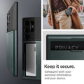 ACS07307 - Galaxy S24 Ultra Case Slim Armor CS in Abyss Green showing how keeping it secure. Safeguard both your personal information and your device