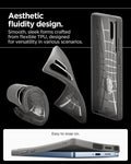 ACS08954 - Galaxy S25 Ultra Case Liquid Air in Marble Gray showing the aesthetic fluidity design. Smooth, sleek forms crafted from flexible TPU, designed for versatility in various scenarios. East to snap on