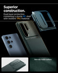 ACS08970 - Galaxy S25 Ultra Case Optik Armor in Abyss Green superior construction. Dual-layer protection combining a sturdy PC shell with resilient TPU material.