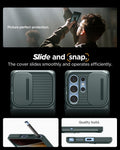 ACS08970 - Galaxy S25 Ultra Case Optik Armor in Abyss Green picture perfect for protection. slide and snap. the cover slides smoothly and operates effciently.
