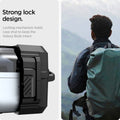 ACS08332 - Galaxy Buds 3 Pro Lock Fit in Matte Black strong lock design. locking mechanism holds case shut to keep the galaxy buds intact.