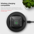 ACS08332 - Galaxy Buds 3 Pro Lock Fit in Matte Black wireless charging compatible. align your galaxy buds 3 and buds 3 pro to the center of the charger to begin charging wirelessly. Placement may vary depending on the wireless charger.