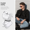ACS08431 - Galaxy Buds 3 Pro Ultra Hybrid in Jet White crystal clarity. Crystal clear design showcases the unique transparent case.