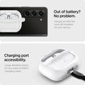 ACS08431 - Galaxy Buds 3 Pro Ultra Hybrid in Jet White Out of battery? No problem. Charge on with the case still installed on your device. Charging port accessibility. Large detailed cutout for any sizes of USB-C charging cable.