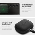 ACS08333 - Galaxy Buds 3 Pro Urban Fit in Black Out of battery? No problem. Charge on with the case still installed on your device. Charging port accessibility. Large detailed cutout for any sizes of USB-C charging cable.