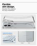 ACS09425 - Galaxy S25 Edge Case Liquid Crystal in Crystal Clear showing the flexible slim design. Flexible TPU material for easy installation. Inside dot patterns prevent air bubbles