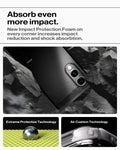 ACS09422 - Galaxy S25 Edge Case Tough Armor AI (MagFit) in Black showing how it absorb even more impact. New Impact Protection Foam on every corner increases impact reduction and shock absorption. Extreme Protection Technology and Air Cushion Technology