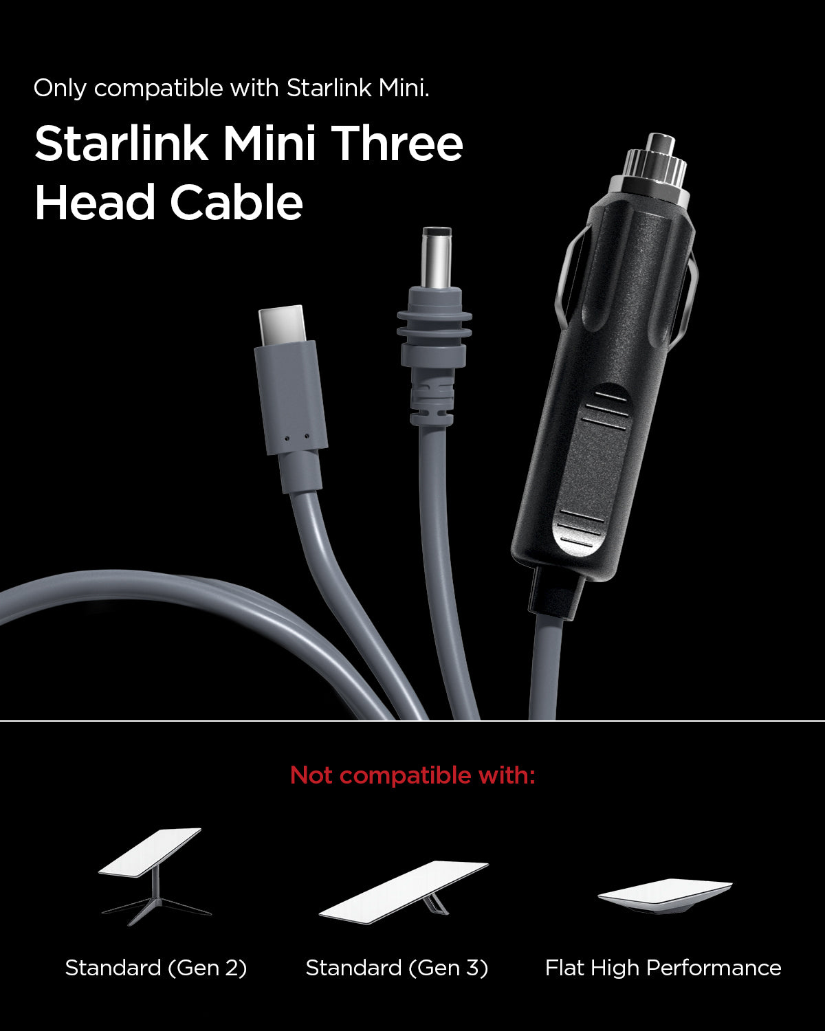 ACA09846 - Starlink Mini 3 in 1 Cable | STL213-10 showing compatible