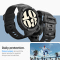 ACS06501 - Galaxy Watch 6 (40mm) Case Rugged Armor Pro in black daily protection. raised edges around the bezels protects against drops and scratches.