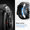 ACS06492 - Watch 6 Classic (43mm) Rugged Armor Pro in Black bezel cutout. precise cutout around the watch face for easy access to the rotating bezel.