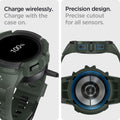 ACS04325 - Galaxy Watch 5/4 (44mm) Case Rugged Armor Pro in military green  charge wirelessly. Charge on with the case on. Precision design. Precise cutout for all sensors.