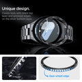 ACS08339 - Galaxy Watch 7 (44mm) Bezel Tune in Black  unique design classic look with black top layer and grooved edges on the silver bottom layer. gear wheel edge.