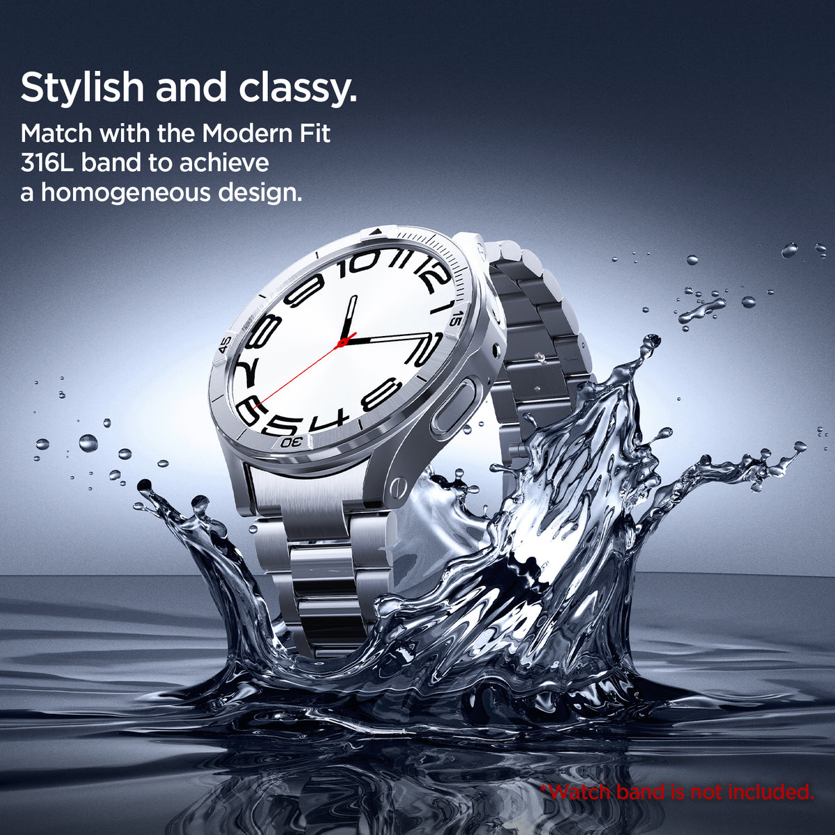 ACS08343 - New Galaxy Watch Bezel Tune Pro in Silver stylish and classy. Match with the modern fit 316L band to achieve a homogeneous design. Watch band is not included.