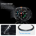 ACS08428 - Galaxy Watch Ultra (47mm) Bezel Tune in Black unique design classic look with black top layer and grooved edges on the silver bottom layer. gear wheel edge.