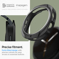 ACS09839 - Galaxy Watch 8 40mm Liquid Air showing precise one-side cutout for rotating bezel access with close-up of bezel detail