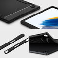 ACS04136 - Galaxy Tab A8 Case Rugged Armor in matte black showing detail and side.