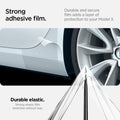 AFL06195 - Tesla Model 3 Platinum Shield Fender showing the strong adhesive film