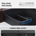 ACP06952 - Tesla Model S & X Center Console Organizer Tray in black stay sleek and steady. Silicone pad provides extra grip while sleek carbon fiber design lets your roll in style. carbon fiber accent.
