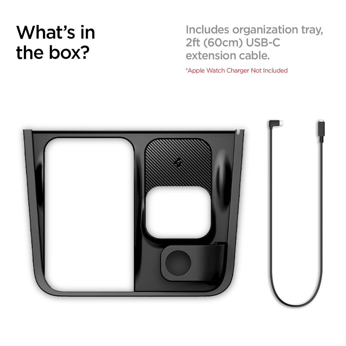 ACP09019 -  3 in 1 Charging Organizer | TO272 Model 3 (2021 - 2023) showing what's in the box 