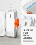 AFA07557 - MagSafe Card Holder Tintap (MagFit) in Frost Clear showing slide up for easy access