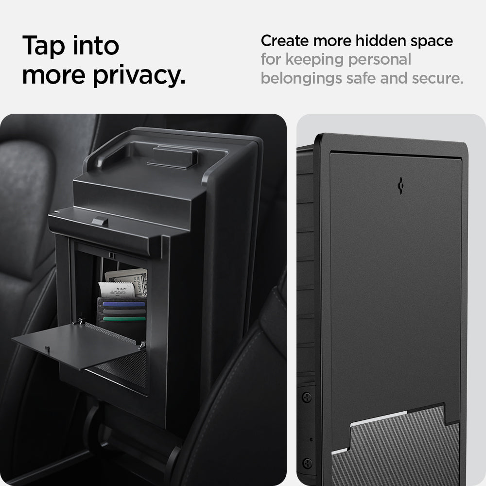 ACP04509 - Tesla Model Y & 3 - Center Console Hidden Storage Box tap into more privacy. Create more hidden space for keeping personal belongings safe and secure.