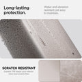 ACP12200 - Tesla Model Armrest Cover TO240H in Zen Gray showing water droplets and surface marks to demonstrate water and abrasion resistance.