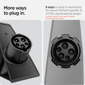 ACP08849 - Tesla Charging Adapter Door Dock TO252 in Black showing the more ways to plug in, 6 ways to plug in seamlessly for secure fitment specific to J1772's asymmetrical shape