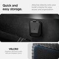 ACS09016 - Tesla SAE J1772 Charging Adapter Case TO254 in Black showing the quick and easy storage, attaches directly onto your trunk's interior for easy access and organization, organize and store neatly with pre-installed Velcro
