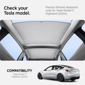 ACP08897 - Tesla Model 3 Highland CryoShade Sunroof | TO261H in Black showing the compatibility. Precise fitment designed only for Tesla Model 3 Highland (2024)