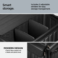 ACP08855 - Trunk Organizer TSO100 in Black showing the smart storage, includes 2 adjustable dividers for easy storage management with modern design, carbon fiber patter for a sleek and sporty look